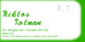 miklos kolman business card