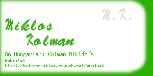 miklos kolman business card